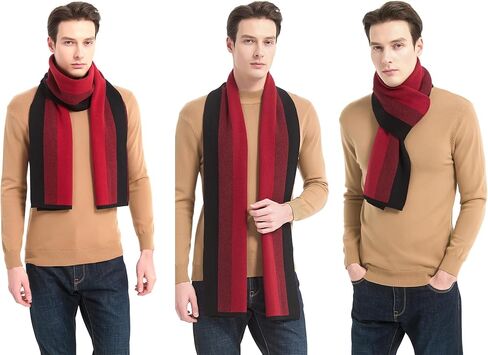 وشاح كشمير شتوي للرجال خفيف الوزن وناعم ودافئ للرجال - أوشحة كاجوال للعمل والسفر في عطلة نهاية الأسبوع للرجال in Kuwait