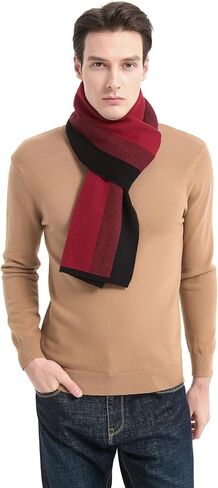 وشاح كشمير شتوي للرجال خفيف الوزن وناعم ودافئ للرجال - أوشحة كاجوال للعمل والسفر في عطلة نهاية الأسبوع للرجال in Kuwait