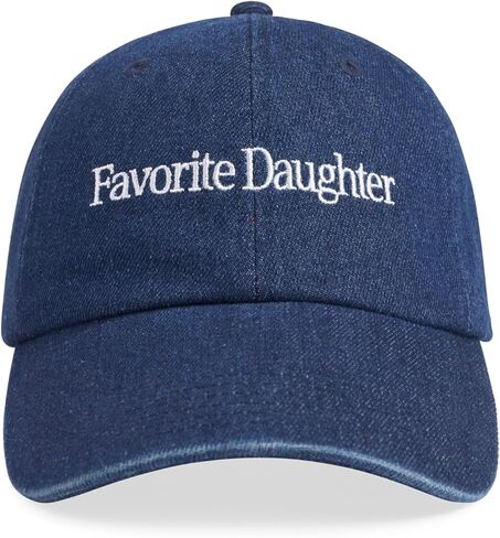 Favorite Daughter Womens Logo Denim Baseball Cap, Dark Wash, One Size in Saudi Arabia
