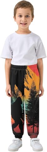 Kids Sweatpants Retro Sasquatch Print, Boys Girls Thick Casual Sports Pants 3T in Saudi Arabia