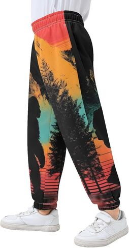 Kids Sweatpants Retro Sasquatch Print, Boys Girls Thick Casual Sports Pants 3T in Saudi Arabia