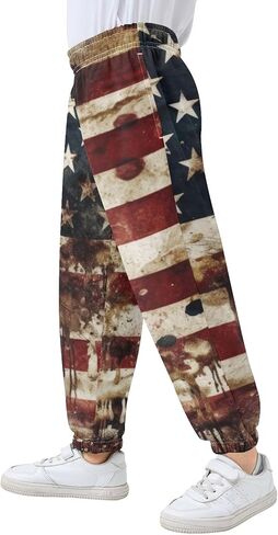Kids Sweatpants Vintage Paint American Print, Boys Girls Casual Sports Pants Thick 3T in Saudi Arabia