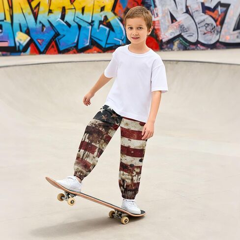 Kids Sweatpants Vintage Paint American Print, Boys Girls Casual Sports Pants Thick 3T in Saudi Arabia