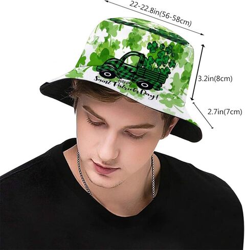 LONEA St. Patrick's Day Shamrock Bucket Hat Wide Brim Hat Fisherman Hats Fashion Holiday Outdoor Hats for Men and Women in Saudi Arabia