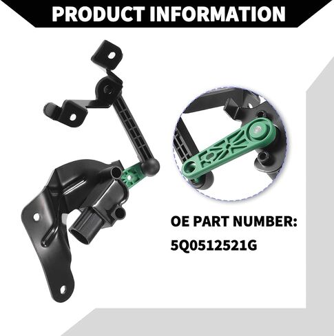 No.5Q0512521G مستشعر مستوى ارتفاع التعليق لسيارة Audi A3 2015-2020 / مستشعر مستوى المصباح الخلفي الأيسر / معدن متين / 1 قطعة أسود in Saudi Arabia