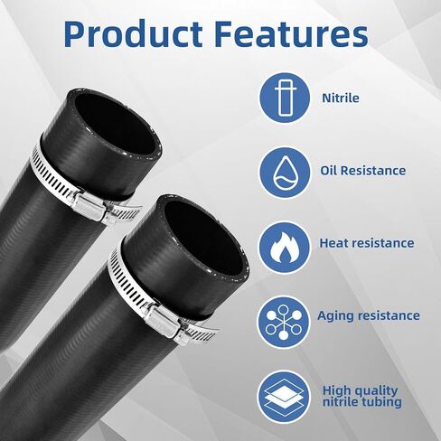 1 3/4 inch Fuel Filler Neck Hose With 4 Clamps, 15 7/8" Length Reinforced Gas Tank Hose (90 Degree, 1.75" ID) in Kuwait