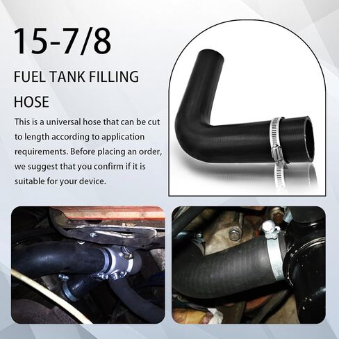 1 3/4 inch Fuel Filler Neck Hose With 4 Clamps, 15 7/8" Length Reinforced Gas Tank Hose (90 Degree, 1.75" ID) in Kuwait
