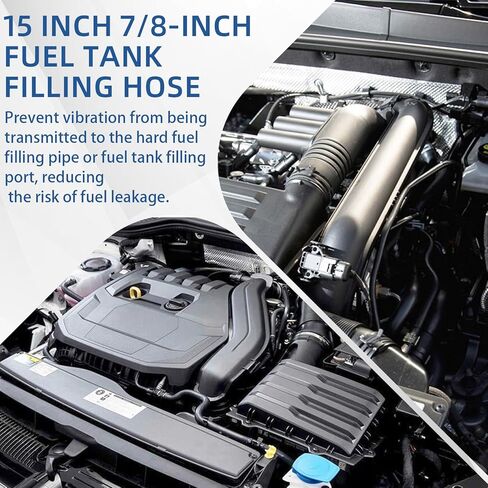 1 3/4 inch Fuel Filler Neck Hose With 4 Clamps, 15 7/8" Length Reinforced Gas Tank Hose (90 Degree, 1.75" ID) in Kuwait