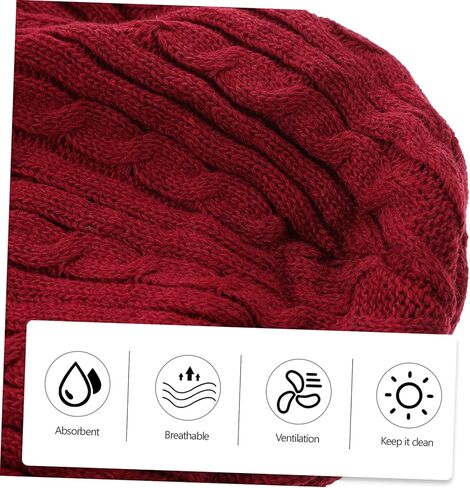 Neck Warmer Hat with Scarf Unisex Knitted Thickened Cap for Outdoor Activities Comfortable Fit for Skiing Cycling Running and Hiking Red in Saudi Arabia