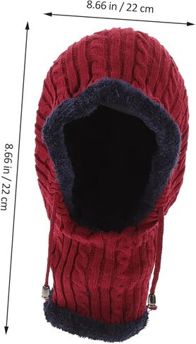 Neck Warmer Hat with Scarf Unisex Knitted Thickened Cap for Outdoor Activities Comfortable Fit for Skiing Cycling Running and Hiking Red in Saudi Arabia