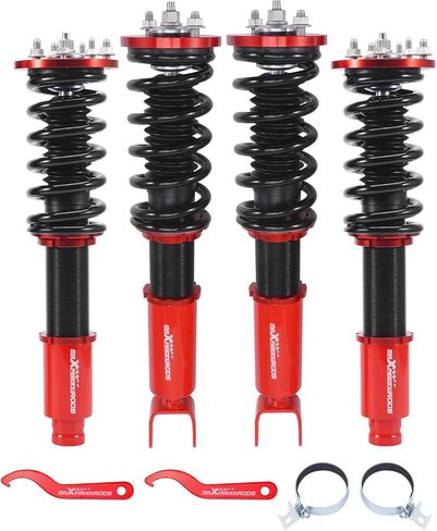 maxpeedingrods Coilovers لهوندا أكورد 2008-2012، لـ Acura TSX 2009-2014، طقم تعليق كويلوفر قابل للتعديل، طقم خفض ممتص الصدمات مسبقًا، أحمر in Kuwait