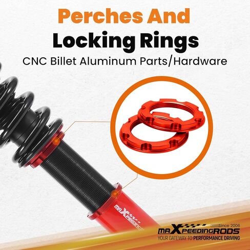 maxpeedingrods Coilovers لهوندا أكورد 2008-2012، لـ Acura TSX 2009-2014، طقم تعليق كويلوفر قابل للتعديل، طقم خفض ممتص الصدمات مسبقًا، أحمر in Kuwait
