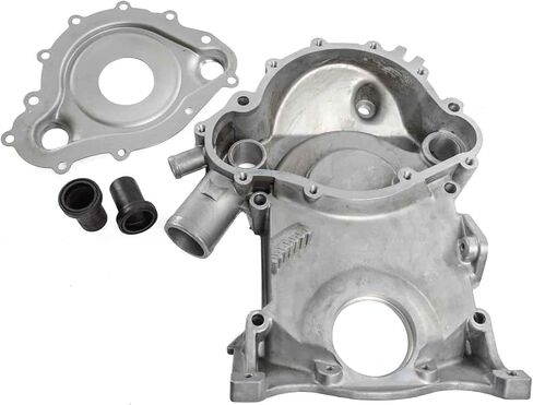 JEGS Pontiac V8 Timing Cover | Fits 1969-1977 301, 350, 400, And 455 Engines | Cast Aluminum | Includes Timing Cover, Backing Plate, And 2 Inserts in Kuwait
