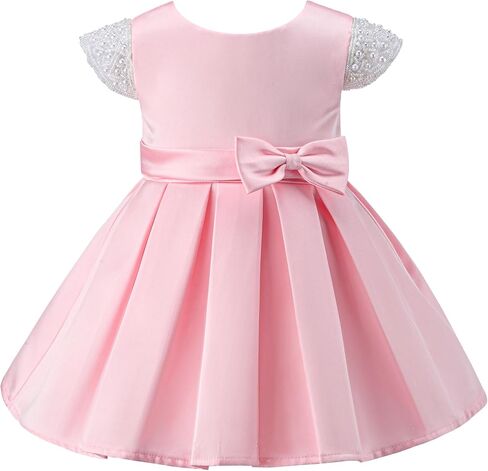 Bow Dream Baby Girl Dresses for Party Princess Formal Infant Birthday Gown with Bonnet in Kuwait