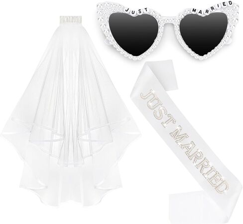 CIEHER Bachelorette Party Decorations& Bride To Be Set - Bride Sunglasses, Bridal Sash & Wedding Veil in Saudi Arabia
