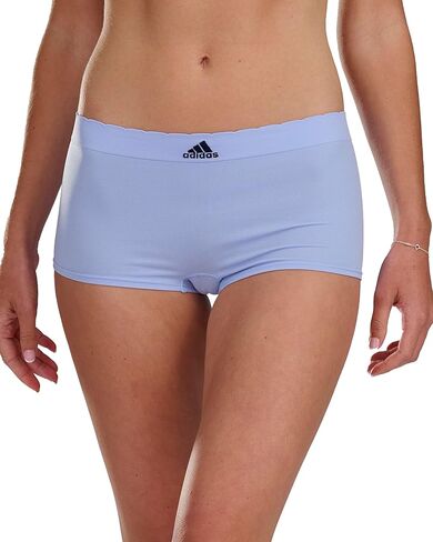 adidas Women's Seamless Boyshort Underwear Multipack, Blue Dawn Scallop/Heather Grey/Linen Green, Large in Saudi Arabia