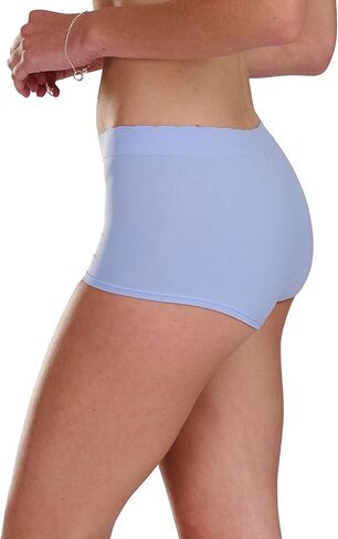 adidas Women's Seamless Boyshort Underwear Multipack, Blue Dawn Scallop/Heather Grey/Linen Green, Large in Saudi Arabia