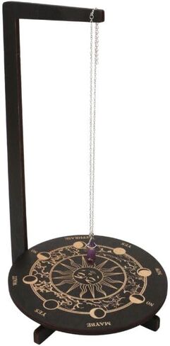 Wood Pendulum Display Holder Stand – Wood Wooden Pendulum Board with Crystal Holder Rotating Jewelry Pendulum Stand, Exquisite Moon Phase Design for Living Room, Yoga, Meditation Room Decor in Saudi Arabia