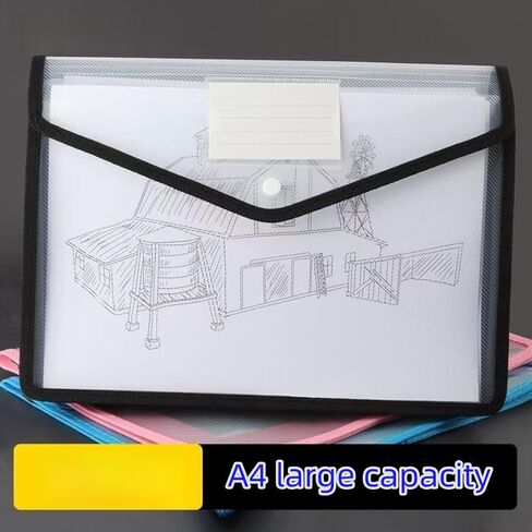 مجلد ملفات بلاستيكي قابل للتوسيع - مجلد ملفات شفاف مقاوم للماء وقابل للتوسيع للمستندات مع إغلاق سريع، حامل منظم للمكتب المدرسي والأعمال التجارية بحجم Letter/A4 in Kuwait