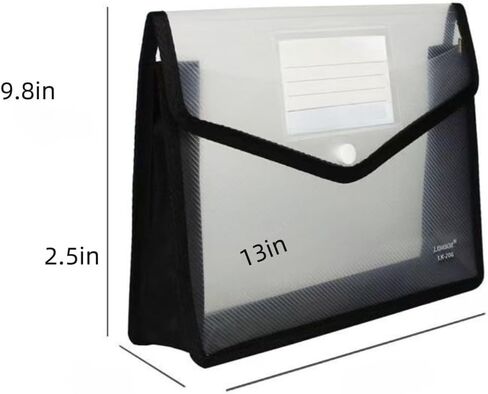 مجلد ملفات بلاستيكي قابل للتوسيع - مجلد ملفات شفاف مقاوم للماء وقابل للتوسيع للمستندات مع إغلاق سريع، حامل منظم للمكتب المدرسي والأعمال التجارية بحجم Letter/A4 in Kuwait