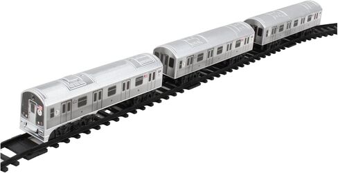 New York MTA New York City 3 Pc. Battery Operated Train Set with Track ,39" X 25",Silver in Kuwait