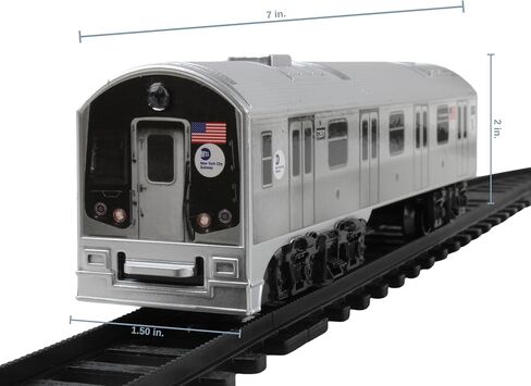 New York MTA New York City 3 Pc. Battery Operated Train Set with Track ,39" X 25",Silver in Kuwait