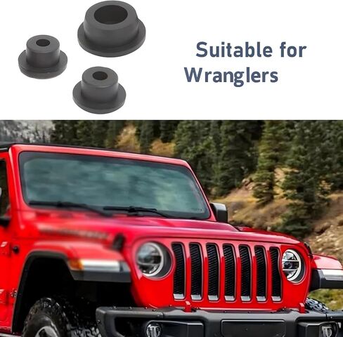 3 PCS Tailgate Plugs, Rear Tailgate Rubber Plug Seal, Waterproof Spare Tire Delete Hole Fill, Easy No-Tool Installation, Compatible with Wrangler (Black) in Saudi Arabia