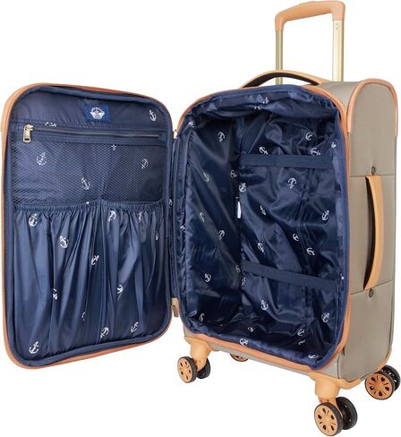 Dockers Seahorse Softside Expandable 8-Wheel Spinner Travel Checked Luggage, 3-Piece Set, New British Khaki in Saudi Arabia