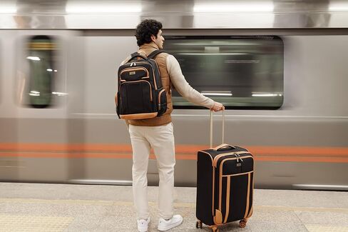 Dockers Seahorse Softside Expandable 8-Wheel Spinner Travel Checked Luggage, 3-Piece Set, New British Khaki in Saudi Arabia