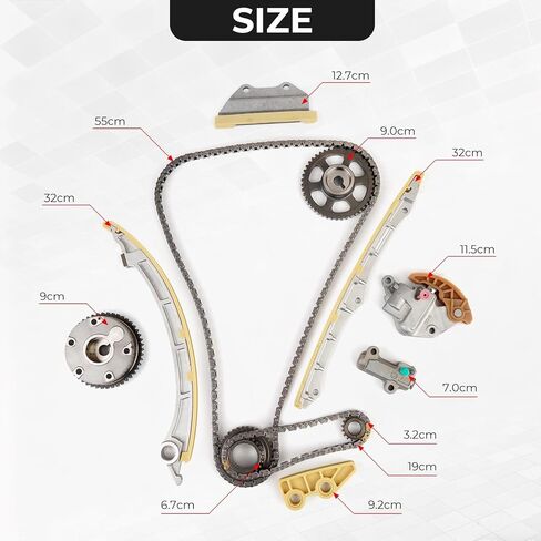 مجموعة سلسلة التوقيت مع أداة ضبط عمود الحدبات VVT المتوافقة مع Honda Accord 2008-2012، Civic 2012-2015، CR-V CRV 2010-2014 2.4L، Acura ILX، TSX، استبدال Crosstour لـ 13620RAAA02، 13520RAHA01 in Saudi Arabia