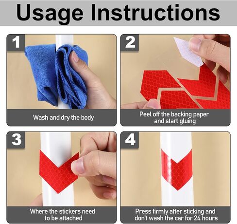 cobee 88Pcs Reflective Stickers, Safety Reflective Stickers, Mailbox Arrow Reflectors Reflectives Tape Outdoor Waterproof, Reflectives Sticker for Helmet, Cars, Mailbox in Saudi Arabia