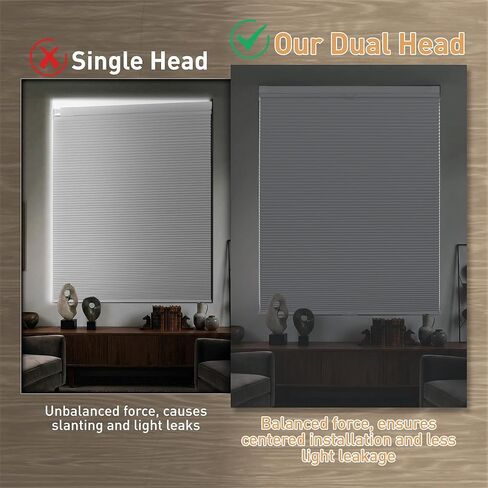 No Drill No Tools Top Down Bottom Up Cellular Shades, Custom Blackout Easy Install Cordless Honeycomb Blinds, Noise Reduce & Thermal Insulation Blinds for Home Office Brown in Saudi Arabia