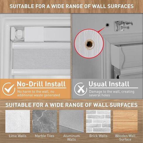 No Drill No Tools Top Down Bottom Up Cellular Shades, Custom Blackout Easy Install Cordless Honeycomb Blinds, Noise Reduce & Thermal Insulation Blinds for Home Office Brown in Saudi Arabia