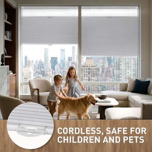 No Drill No Tools Top Down Bottom Up Cellular Shades, Custom Blackout Easy Install Cordless Honeycomb Blinds, Noise Reduce & Thermal Insulation Blinds for Home Office Brown in Saudi Arabia
