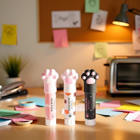 Solid Glues, Kawaii Cartoon Solid Glue Stick, Cat Claw Cute Glue Stick, Strong Adhesives for Student Stationery DIY Craft High Viscosity School Supplies(1Pcs Random Color) in Saudi Arabia