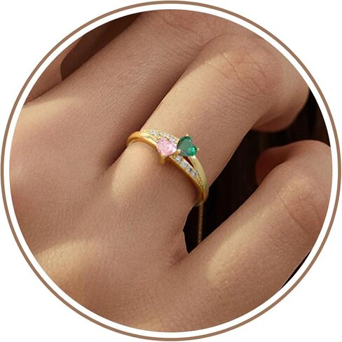 خواتم جوهرة الذهب للنساء غير تشويه خاتم قابل للتعديل الأزرق الأرجواني الذهب القلب تشيكوسلوفاكيا خاتم الزفاف الخطوبة وعد خواتم عيد الحب هدايا عيد ميلاد للنساء in Kuwait