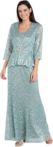 R&M Richards Womens Glitter Lace Two Piece Dress in Saudi Arabia
