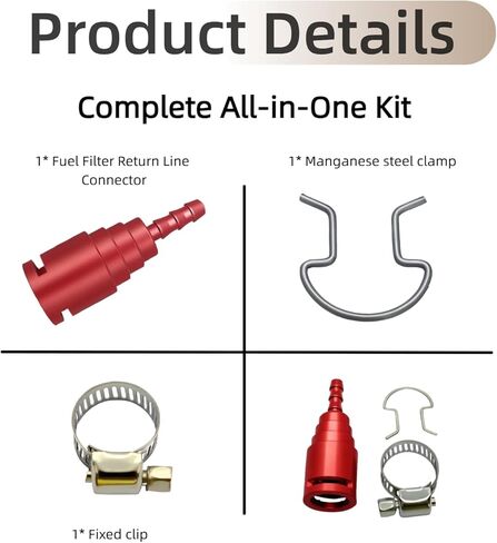 Upgraded Aluminum Alloy Fuel Filter Return Line Connector – Replaces HC3Z-9A564-A, Compatible with Ford 6.7L Powerstroke Diesel 2017-2020 (Red) in Kuwait