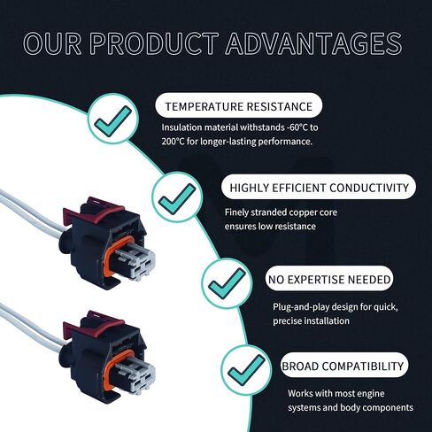 طقم موصل ضفيرة حاقن PT3739 قطعتان - متوافق مع Chevy GM 2017-2024 Duramax L5P 6.6L V8 - يستبدل OEM 19368140 in Kuwait