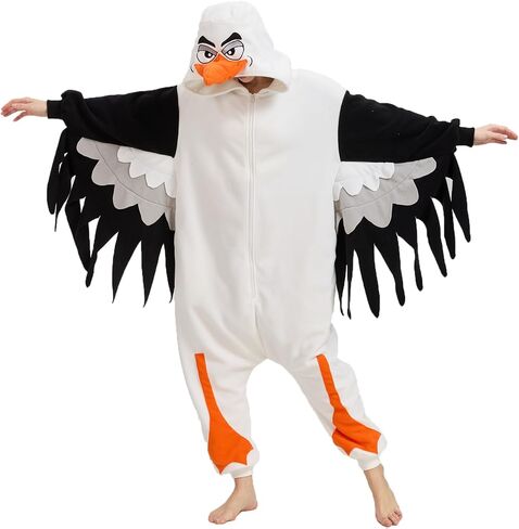 Adult Seagull Costume Onesie Pajamas Seagull Onesie Animal Halloween Christmas Cosplay in Kuwait