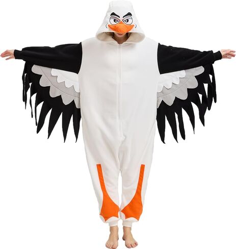 Adult Seagull Costume Onesie Pajamas Seagull Onesie Animal Halloween Christmas Cosplay in Kuwait