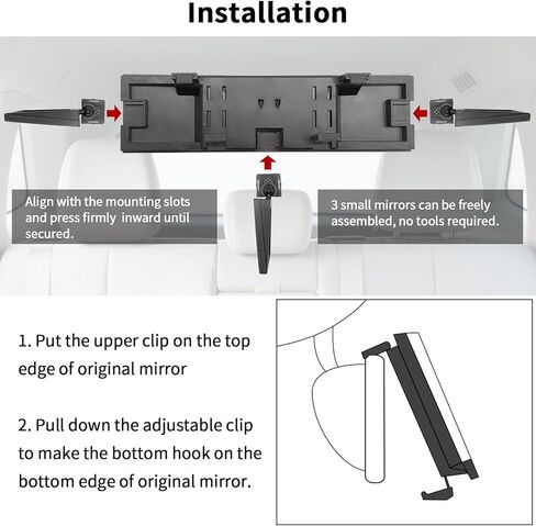 4 in 1 Rear View Mirror with Blind Spot Elimination & Backseat Mirror, 360° Wide Angle Panoramic Rearview Mirrors for Enhanced Driving Safety, Universal Fit for Car/Truck/SUV in Saudi Arabia