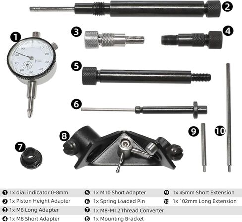DPTOOL Diesel Fuel Injection Pump Timing Tool Kit Fuel Injection Pump Timing Gauge with VE Injection Pump Dial Indicator 0.01mm Precision for VW Audi Volvo Dodge Cummins T10170 KM571A 3313 VAS6079 in Saudi Arabia