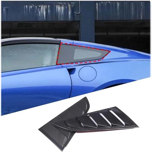 متوافق مع ستائر Corvette C7 الخلفية المثلثة لغطاء عاكس النافذة الخلفية للسيارة وإكسسوارات السيارات ABS بيانو أسود قطعتين 2014-2019 (أسود ساطع) in Kuwait