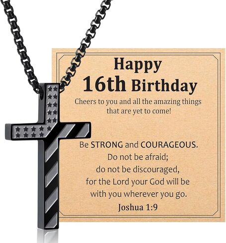 12-18 سنة الأولاد هدايا عيد الميلاد الصليب قلادة للأولاد في سن المراهقة مجوهرات للابن والحفيد وابن الأخ والأخ in Kuwait