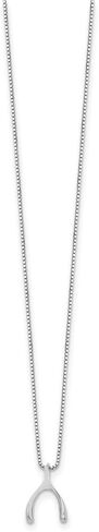 Solid 925 Sterling Silver Diamond Wishbone Slide Pendant Necklace Charm Chain (.01 cttw.) in Saudi Arabia