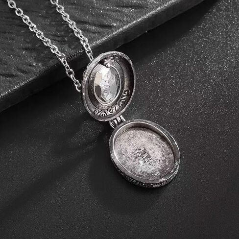 Fashionable Gawu Box Pendant Openable Crystal Sachet Photo Box Necklace Women's Dinner Party Jewelry Gift in Saudi Arabia