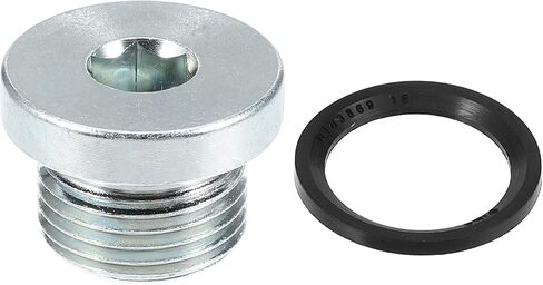 X AUTOHAUX M18x1.5 الصلب زيت المحرك قابس التصريف المسمار لسيارات BMW 545i 550i 650i 750i 760i X5 X6 E60 E63 لمازدا 3 5 6 CX-5 CX-7 RX-8 لهجة فضية in Saudi Arabia