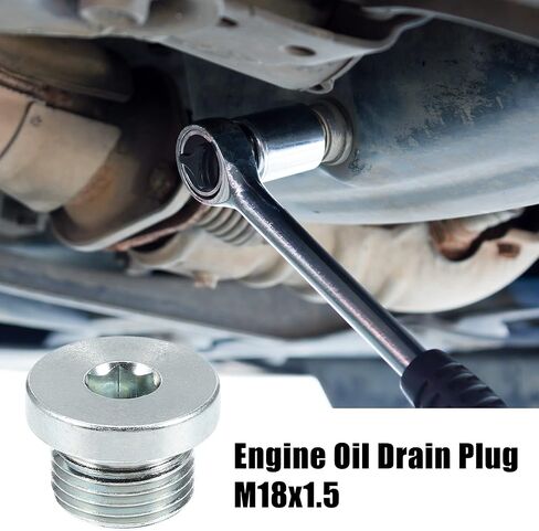 X AUTOHAUX M18x1.5 الصلب زيت المحرك قابس التصريف المسمار لسيارات BMW 545i 550i 650i 750i 760i X5 X6 E60 E63 لمازدا 3 5 6 CX-5 CX-7 RX-8 لهجة فضية in Saudi Arabia