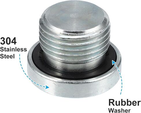 X AUTOHAUX M18x1.5 الصلب زيت المحرك قابس التصريف المسمار لسيارات BMW 545i 550i 650i 750i 760i X5 X6 E60 E63 لمازدا 3 5 6 CX-5 CX-7 RX-8 لهجة فضية in Saudi Arabia
